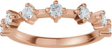 14K Gold Round Natural Diamond Seven-Stone Anniversary Band – 1/4–1/2 CTW - Rose Gold - view 3