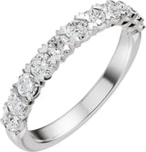 Platinum Round Natural Diamond Low Profile Anniversary Band - 1/2-9/10 CTW