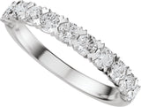 14K Gold Round Lab-Grown Diamond Low Profile Anniversary Band - 1/2-9/10 CTW - White Gold - view 5