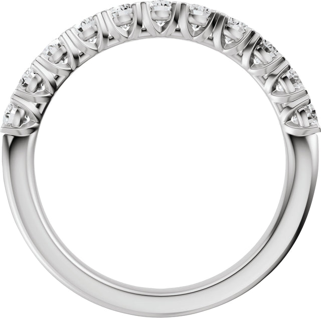 14K Gold Round Lab-Grown Diamond Low Profile Anniversary Band - 1/2-9/10 CTW - White Gold - view 2