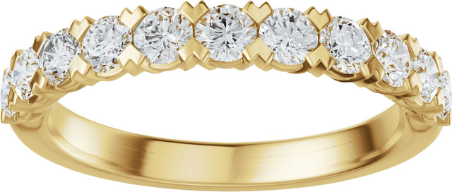 14K Gold Round Lab-Grown Diamond Low Profile Anniversary Band - 1/2-9/10 CTW - Yellow Gold - view 3