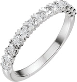 14K Gold Round Natural Diamond Low Profile Anniversary Band - 1/2-9/10 CTW - White Gold
