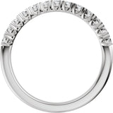 14K Gold Round Lab-Grown Diamond Low Profile Anniversary Band - 1/2-9/10 CTW - White Gold - view 2