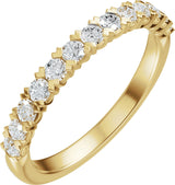 14K Gold Round Natural Diamond Low Profile Anniversary Band - 1/2-9/10 CTW - Yellow Gold