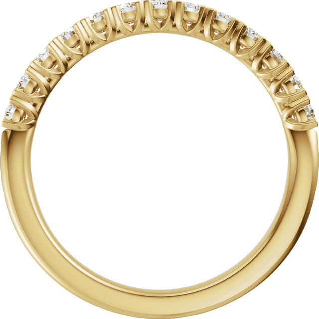 14K Gold Round Lab-Grown Diamond Low Profile Anniversary Band - 1/2-9/10 CTW - Yellow Gold - view 2