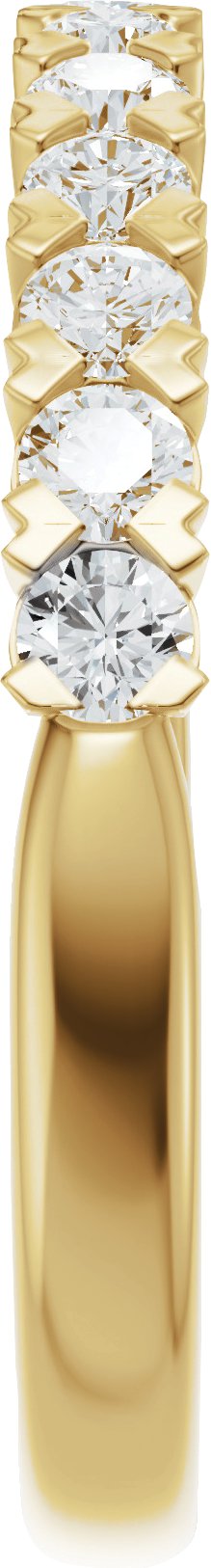 14K Gold Round Lab-Grown Diamond Low Profile Anniversary Band - 1/2-9/10 CTW - Yellow Gold - view 4
