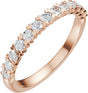 14K Gold Round Lab-Grown Diamond Low Profile Anniversary Band - 1/2-9/10 CTW - Rose Gold