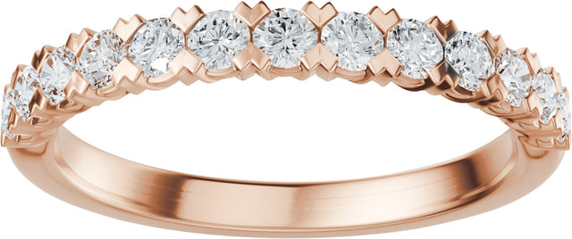 14K Gold Round Lab-Grown Diamond Low Profile Anniversary Band - 1/2-9/10 CTW - Rose Gold - view 3
