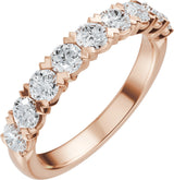 14K Gold Round Lab-Grown Diamond Low Profile Anniversary Band - 1/2-9/10 CTW - Rose Gold