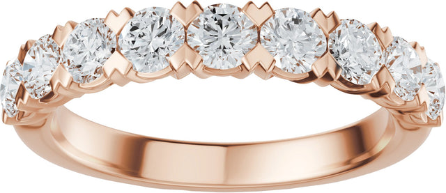14K Gold Round Lab-Grown Diamond Low Profile Anniversary Band - 1/2-9/10 CTW - Rose Gold - view 3