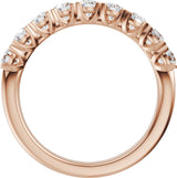 14K Gold Round Lab-Grown Diamond Low Profile Anniversary Band - 1/2-9/10 CTW - Rose Gold - view 2