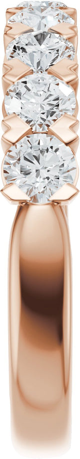 14K Gold Round Lab-Grown Diamond Low Profile Anniversary Band - 1/2-9/10 CTW - Rose Gold - view 4