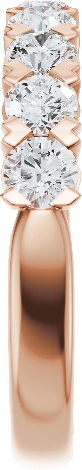 14K Gold Round Lab-Grown Diamond Low Profile Anniversary Band - 1/2-9/10 CTW - Rose Gold - view 4