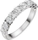 14K Gold Round Natural Diamond Low Profile Anniversary Band - 1/2-9/10 CTW - White Gold