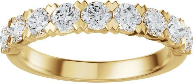 14K Gold Round Lab-Grown Diamond Low Profile Anniversary Band - 1/2-9/10 CTW - Yellow Gold - view 3
