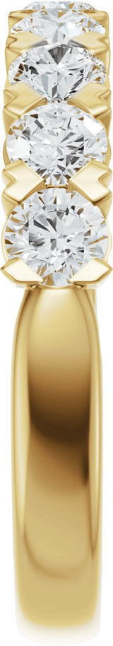 14K Gold Round Lab-Grown Diamond Low Profile Anniversary Band - 1/2-9/10 CTW - Yellow Gold - view 4
