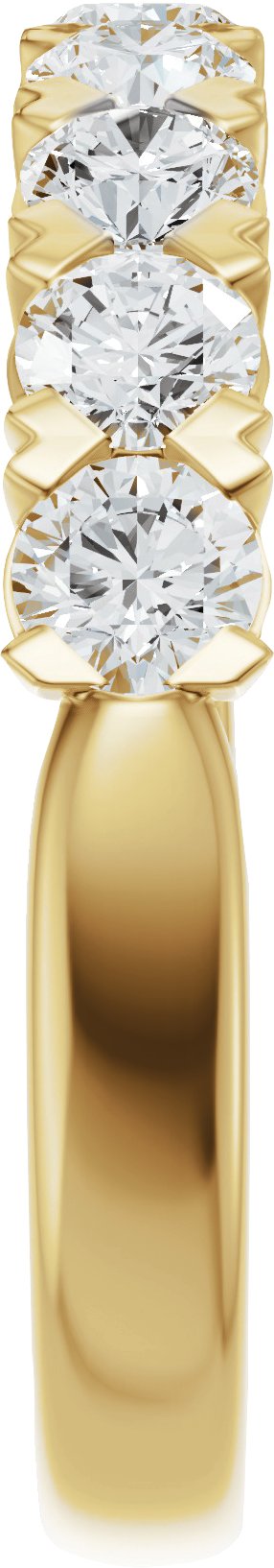 14K Gold Round Lab-Grown Diamond Low Profile Anniversary Band - 1/2-9/10 CTW - Yellow Gold - view 4