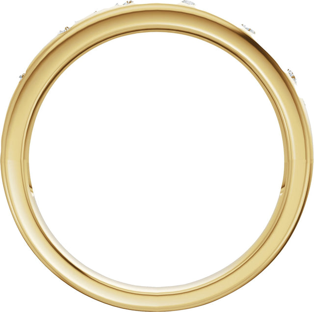 14K Gold Round Lab-Grown Diamond Anniversary Band - 1/5 CTW - Yellow Gold - view 2
