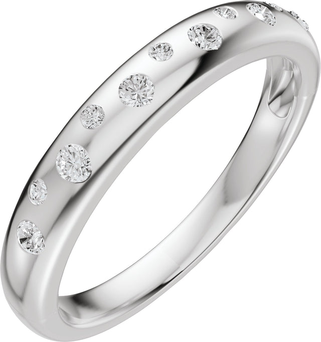 Platinum Round Lab-Grown Diamond Anniversary Band - 1/5 CTW