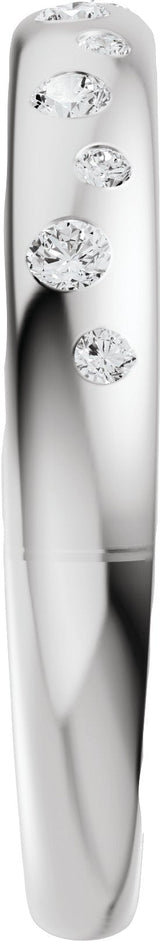 14K Gold Round Lab-Grown Diamond Anniversary Band - 1/5 CTW - White Gold - view 4