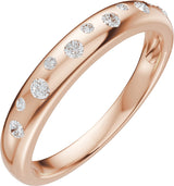 14K Gold Round Natural Diamond Anniversary Band - 1/5 CTW - Rose Gold