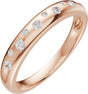 14K Gold Round Natural Diamond Anniversary Band - 1/5 CTW - Rose Gold