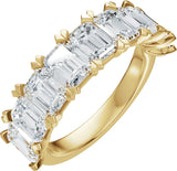 14K Gold Emerald Lab-Grown Diamond Low Profile Anniversary Band - 3 5/8 CTW - Yellow Gold