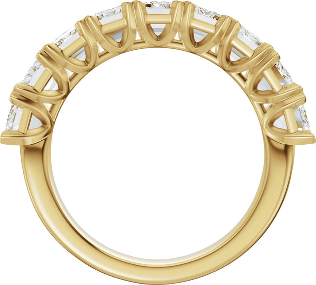 14K Gold Emerald Lab-Grown Diamond Low Profile Anniversary Band - 3 5/8 CTW - Yellow Gold - view 2