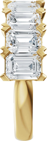 14K Gold Emerald Lab-Grown Diamond Low Profile Anniversary Band - 3 5/8 CTW - Yellow Gold - view 4