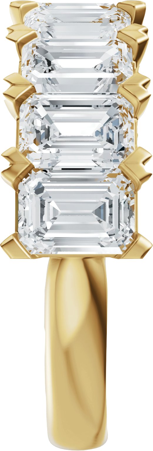 14K Gold Emerald Lab-Grown Diamond Low Profile Anniversary Band - 3 5/8 CTW - Yellow Gold - view 4
