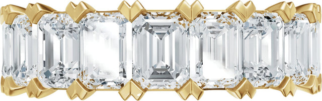 14K Gold Emerald Lab-Grown Diamond Low Profile Anniversary Band - 3 5/8 CTW - Yellow Gold - view 3
