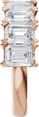14K Gold Emerald Lab-Grown Diamond Low Profile Anniversary Band - 3 5/8 CTW - Rose Gold - view 4