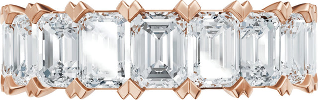 14K Gold Emerald Lab-Grown Diamond Low Profile Anniversary Band - 3 5/8 CTW - Rose Gold - view 3