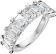 Platinum Emerald Lab-Grown Diamond Low Profile Anniversary Band - 3 5/8 CTW
