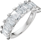 Platinum Emerald Lab-Grown Diamond Low Profile Anniversary Band - 3 5/8 CTW