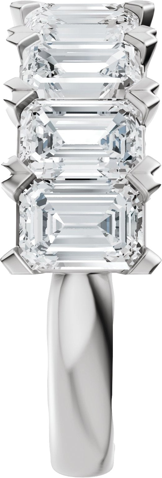 Platinum Emerald Lab-Grown Diamond Low Profile Anniversary Band - 3 5/8 CTW - view 4