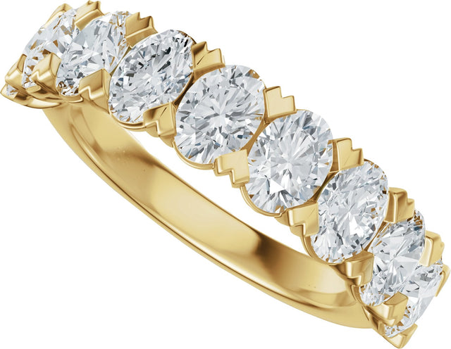 14K Gold Oval Lab-Grown Diamond Low Profile Anniversary Band - 2 1/3 CTW - Yellow Gold - view 5