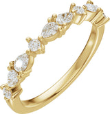 14K Gold Pear Lab-Grown Diamond Multi-Shape Anniversary Band - 1/2 CTW - Yellow Gold