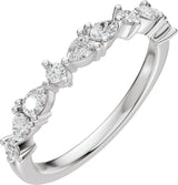 Platinum Pear Natural Diamond Multi-Shape Anniversary Band - 1/2 CTW