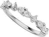 Platinum Pear Lab-Grown Diamond Multi-Shape Anniversary Band - 1/2 CTW - view 5