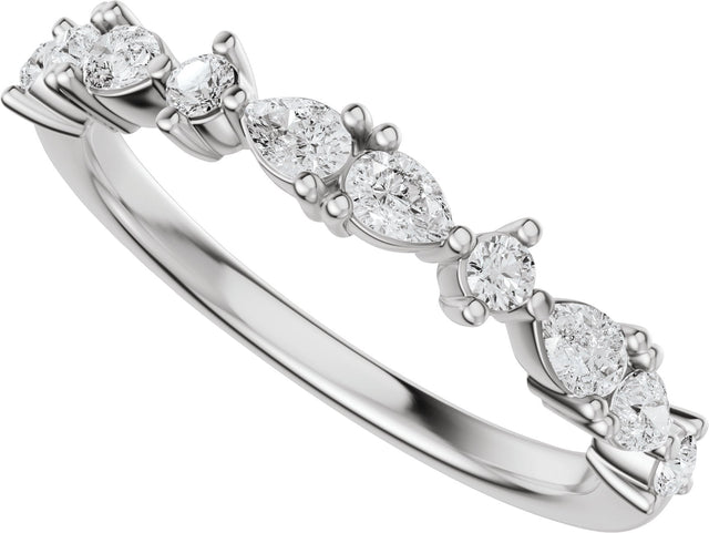 Platinum Pear Lab-Grown Diamond Multi-Shape Anniversary Band - 1/2 CTW - view 5