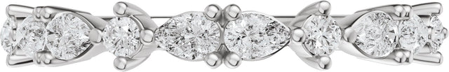 14K Gold Pear Lab-Grown Diamond Multi-Shape Anniversary Band - 1/2 CTW - White Gold - view 3