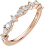 14K Gold Pear Lab-Grown Diamond Multi-Shape Anniversary Band - 1/2 CTW - Rose Gold