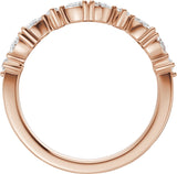 14K Gold Pear Natural Diamond Multi-Shape Anniversary Band - 1/2 CTW - Rose Gold - view 2