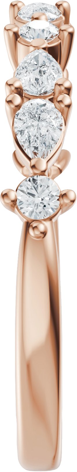14K Gold Pear Lab-Grown Diamond Multi-Shape Anniversary Band - 1/2 CTW - Rose Gold - view 4