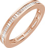 14K Gold Straight Baguette Natural Diamond Channel-Set Eternity Band – 1.4x.7 mm Stones - Rose Gold