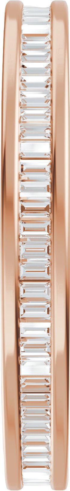 14K Gold Straight Baguette Natural Diamond Channel-Set Eternity Band – 1.4x.7 mm Stones - Rose Gold - view 4