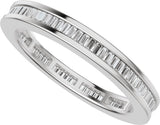 Platinum Straight Baguette Natural Diamond Channel-Set Eternity Band – 1.4x.7 mm Stones - view 5