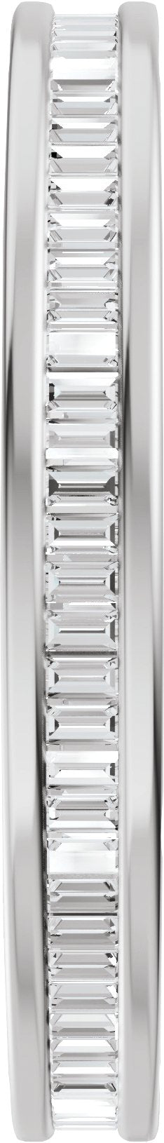 14K Gold Straight Baguette Natural Diamond Channel-Set Eternity Band – 1.4x.7 mm Stones - White Gold - view 4