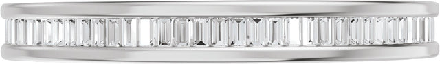 Platinum Straight Baguette Natural Diamond Channel-Set Eternity Band – 1.4x.7 mm Stones - view 3